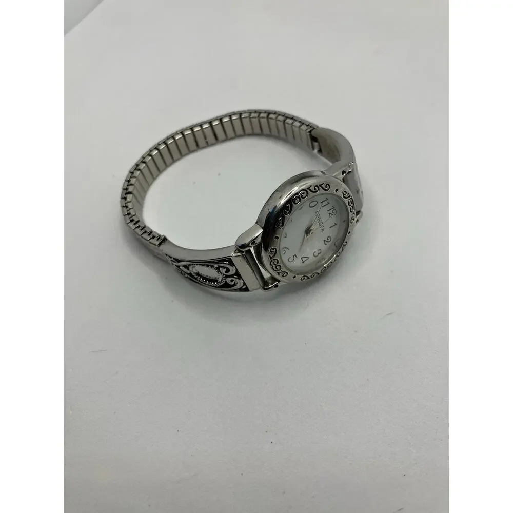 GENEVA Silver Tone Women's Watch Celtic Whimsy‎ Analog Stretch Band Quartz